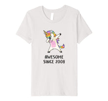 Load image into Gallery viewer, Dabbing Unicorn Birthday Girl Gift 10 Years Old Born in 2008