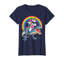 Load image into Gallery viewer, Dabbing Unicorn Dinosaur T rex T shirt Kids Girls Boys Space