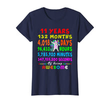 Load image into Gallery viewer, 11 Yrs Old 132 Months of Being Awesome 11th Birthday Unicorn T-Shirt