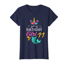 Load image into Gallery viewer, 11th Birthday Girl Unicorn Shirt Mermaid Tail 11 Years Old