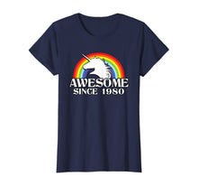 Load image into Gallery viewer, Rainbow Unicorn 40th birthday gift 1980 40 Years Old T-Shirt