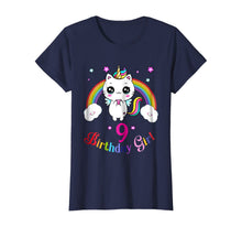 Load image into Gallery viewer, Cute Kitty 9th Birthday Shirt unicorn rainbow 9th bday gift