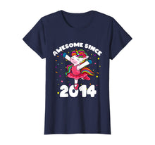 Load image into Gallery viewer, Awesome Since 2014 Ballerina Unicorn Birthday Rainbow Girls T-Shirt