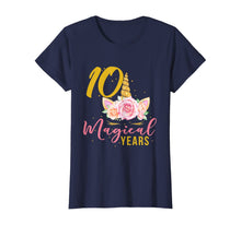 Load image into Gallery viewer, 10 Years Old Birthday Girl Gift Unicorn 10th Birthday T-Shirt