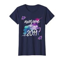Load image into Gallery viewer, Awesome Since 2011 Unicorn Birthday T-Shirt