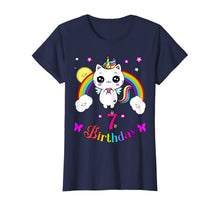 Load image into Gallery viewer, Caticorn 7th seven years Birthday Unicorn Cat Rainbow Shirt T-Shirt