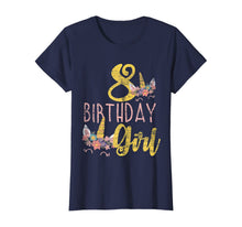 Load image into Gallery viewer, 8 Years Old Birthday Girl Gift Unicorn 8th Birthday T-Shirt