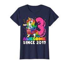 Load image into Gallery viewer, Awesome Since 2017 Flossing Unicorn Tutu 3rd Birthday Gift T-Shirt
