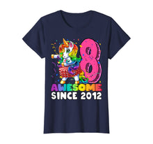 Load image into Gallery viewer, Awesome Since 2012 Flossing Unicorn Tutu 8th Birthday Gift T-Shirt