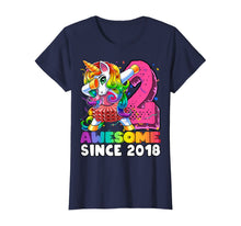Load image into Gallery viewer, Awesome Since 2018 Dabbing Unicorn Tutu 2nd Birthday Gift T-Shirt
