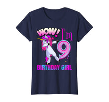 Load image into Gallery viewer, CUTE 9th Birthday Girl Dabbing Unicorn Shirt Party Outfit