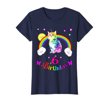 Load image into Gallery viewer, cool cute unique six 6th birthday tee shirt unicorn cat tee T-Shirt