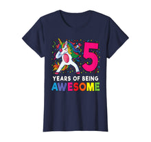 Load image into Gallery viewer, 5th Birthday Dabbing Unicorn Party Gift 5 Years Old Girls T-Shirt