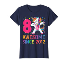 Load image into Gallery viewer, 8 Years Old 8th Birthday Unicorn Dabbing Shirt Girl Party T-Shirt