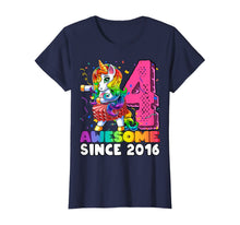 Load image into Gallery viewer, Awesome Since 2016 Flossing Unicorn Tutu 4th Birthday Gift T-Shirt