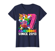 Load image into Gallery viewer, Awesome Since 2013 Dabbing Unicorn Tutu 7th Birthday Gift T-Shirt