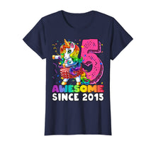 Load image into Gallery viewer, Awesome Since 2015 Flossing Unicorn Tutu 5th Birthday Gift T-Shirt
