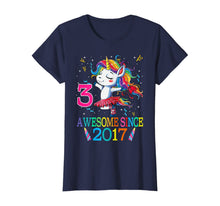 Load image into Gallery viewer, 3rd Birthday Unicorn Awesome Since 2017 T-Shirt