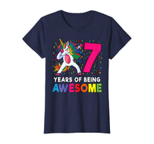 Load image into Gallery viewer, 7th Birthday Dabbing Unicorn Party Gift 7 Years Old Girls T-Shirt