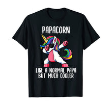Load image into Gallery viewer, Mens Unicorn Papa Girl Birthday Party Apparel, PapaCorn Cute T-Shirt