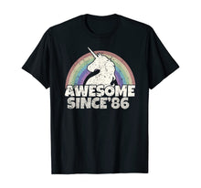 Load image into Gallery viewer, Unicorn 34st Birthday Gift Rainbow 1986 T-Shirt