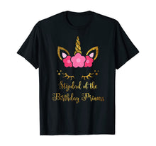 Load image into Gallery viewer, Floral Unicorn Stepdad Of The Birthday Princess T-shirt