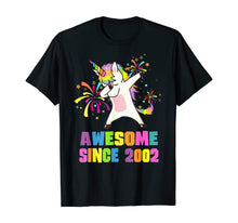 Load image into Gallery viewer, 18 Years Old 18th Birthday Awesome Since 2002 Unicorn T-Shirt