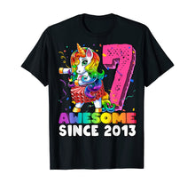 Load image into Gallery viewer, Awesome Since 2013 Flossing Unicorn Tutu 7th Birthday Gift T-Shirt