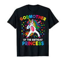 Load image into Gallery viewer, Godmother Of The Birthday Princess Dabbing Unicorn Party T-Shirt