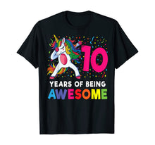 Load image into Gallery viewer, 10th Birthday Dabbing Unicorn Party Gift 10 Years Old Girl T-Shirt