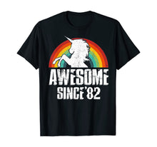 Load image into Gallery viewer, Unicorn Awesome Since 1982 37th Birthday TShirt Decoration