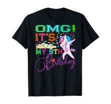 Load image into Gallery viewer, Emoji Unicorn Birthday TShirt For Girls 9 Years Old OMG