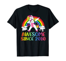 Load image into Gallery viewer, 10 Birthday Unicorn Dabbing Awesome Since 2010 T-Shirt