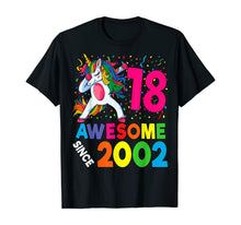 Load image into Gallery viewer, 18th Birthday Dabbing Unicorn Party Gift 18 Years Old Girl T-Shirt