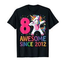 Load image into Gallery viewer, 8 Years Old 8th Birthday Unicorn Dabbing Shirt Girl Party T-Shirt