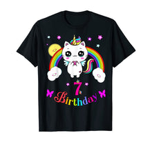 Load image into Gallery viewer, Caticorn 7th seven years Birthday Unicorn Cat Rainbow Shirt T-Shirt