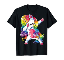 Load image into Gallery viewer, Dabbing Unicorn T shirt Girls Kids Women Rainbow Unicorns