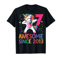 Load image into Gallery viewer, 7 Years Old 7th Birthday Unicorn Dabbing Shirt Girl Party T-Shirt