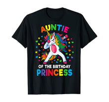 Load image into Gallery viewer, Auntie Of The Birthday Princess Dabbing Unicorn Party Gift T-Shirt