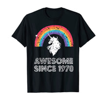Load image into Gallery viewer, 1970 50th Birthday Gift Unicorn Rainbow 50 Years Old Costume T-Shirt