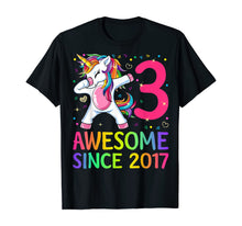 Load image into Gallery viewer, 3 Years Old 3rd Birthday Unicorn Dabbing Shirt Girl Party T-Shirt