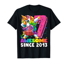 Load image into Gallery viewer, Awesome Since 2013 Dabbing Unicorn Tutu 7th Birthday Gift T-Shirt