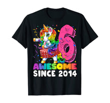 Load image into Gallery viewer, Awesome Since 2014 Flossing Unicorn Tutu 6th Birthday Gift T-Shirt