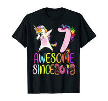 Load image into Gallery viewer, 7 year 7th birthday party dabbing unicorn awesome since 2013 T-Shirt