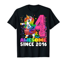 Load image into Gallery viewer, Awesome Since 2016 Flossing Unicorn Tutu 4th Birthday Gift T-Shirt