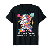 Load image into Gallery viewer, Funny Unicorn Dabbing Nurse Shirt Nursicorn Nursing Birthday