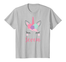 Load image into Gallery viewer, Kids Girl 7th Birthday Outfit, Unicorn Seventh Birthday Shirt