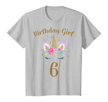Load image into Gallery viewer, Kids 6th Birthday Girl Unicorn Shirt 6th Birthday Outfit