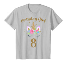 Load image into Gallery viewer, Kids 8th Birthday Girl Unicorn Shirt 8th Birthday Outfit
