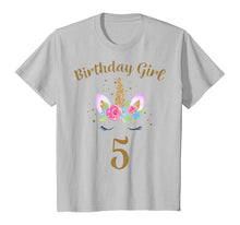 Load image into Gallery viewer, Kids 5th Birthday Girl Unicorn Shirt 5th Birthday Outfit